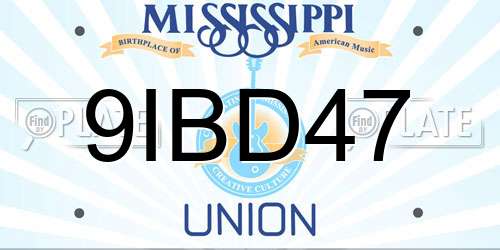 9IBD47 Mississippi License Plate