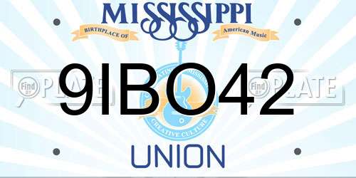 9IBO42 Mississippi License Plate