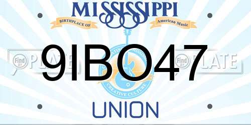 9IBO47 Mississippi License Plate