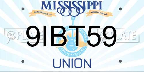 9IBT59 Mississippi License Plate