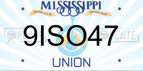 9ISO47 Mississippi License Plate