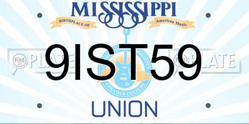 9IST59 Mississippi License Plate