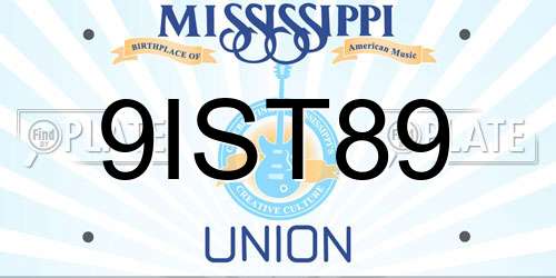 9IST89 Mississippi License Plate