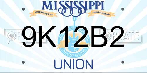 9K12B2 Mississippi License Plate