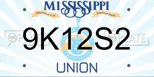 9K12S2 Mississippi License Plate