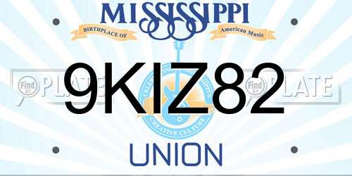 9KIZ82 Mississippi License Plate