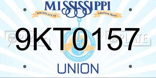 9KT0157 Mississippi License Plate