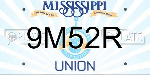 9M52R Mississippi License Plate
