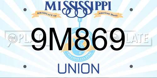 9M869 Mississippi License Plate