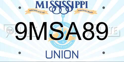 9MSA89 Mississippi License Plate