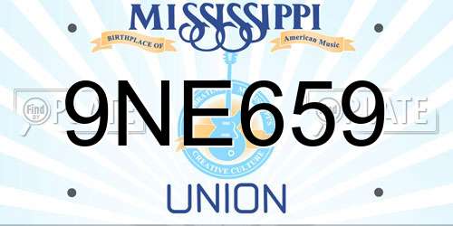 9NE659 Mississippi License Plate