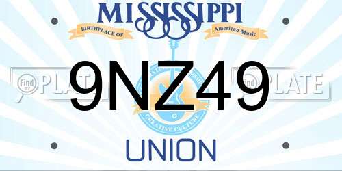 9NZ49 Mississippi License Plate