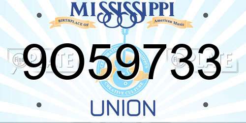 9O59733 Mississippi License Plate