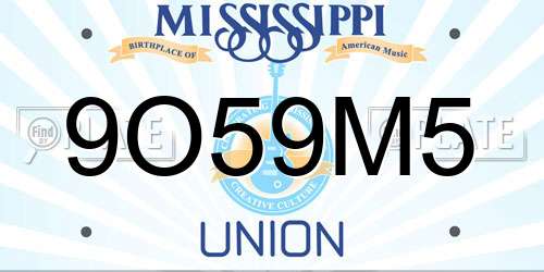 9O59M5 Mississippi License Plate