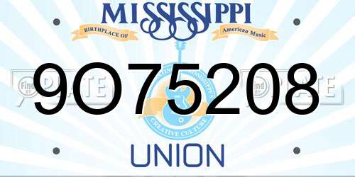 9O75208 Mississippi License Plate