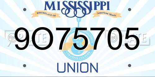 9O75705 Mississippi License Plate
