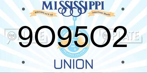 9O95O2 Mississippi License Plate