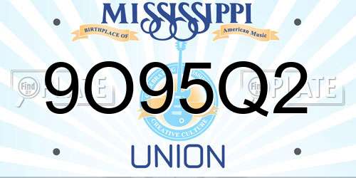 9O95Q2 Mississippi License Plate