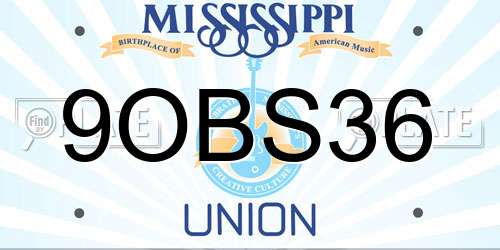 9OBS36 Mississippi License Plate