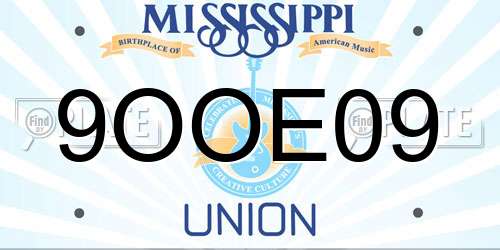 9OOE09 Mississippi License Plate