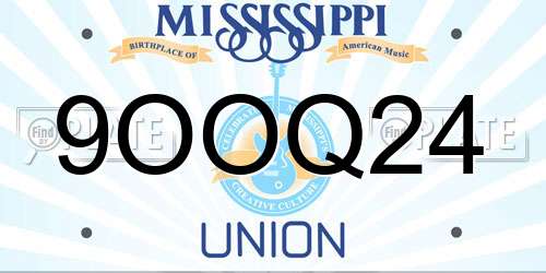 9OOQ24 Mississippi License Plate