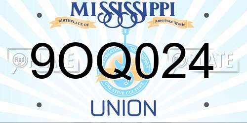 9OQ024 Mississippi License Plate