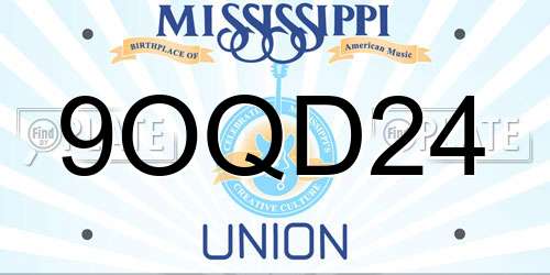 9OQD24 Mississippi License Plate