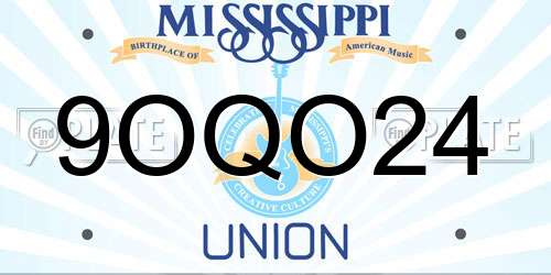 9OQO24 Mississippi License Plate
