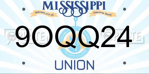 9OQQ24 Mississippi License Plate