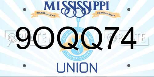 9OQQ74 Mississippi License Plate