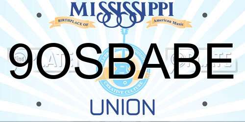 9OSBABE Mississippi License Plate