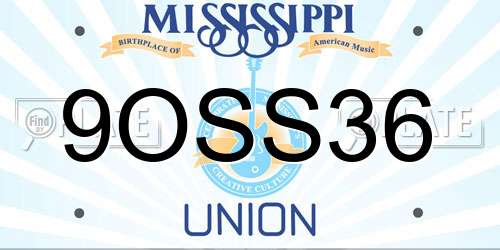9OSS36 Mississippi License Plate