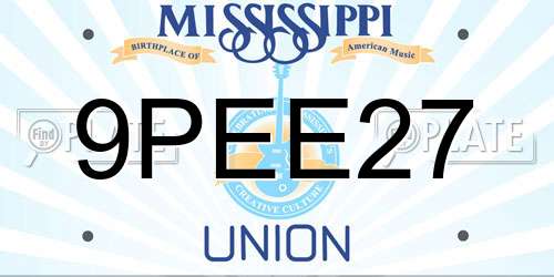 9PEE27 Mississippi License Plate