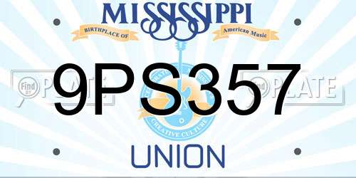 9PS357 Mississippi License Plate