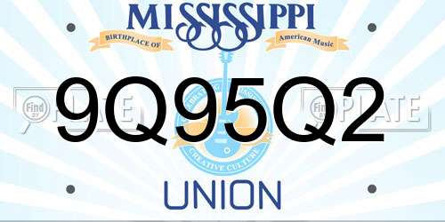 9Q95Q2 Mississippi License Plate