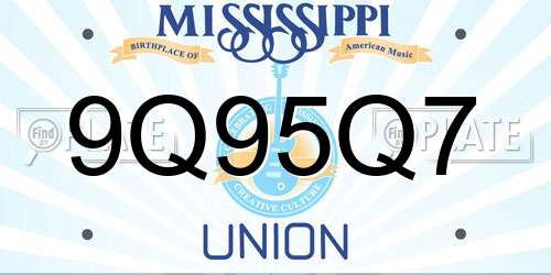 9Q95Q7 Mississippi License Plate