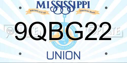 9QBG22 Mississippi License Plate