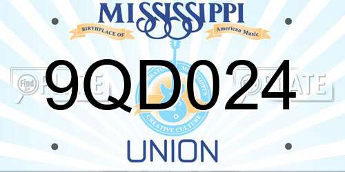 9QD024 Mississippi License Plate
