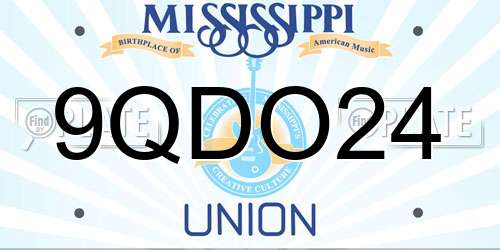9QDO24 Mississippi License Plate