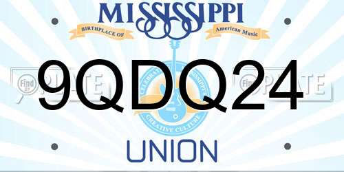 9QDQ24 Mississippi License Plate