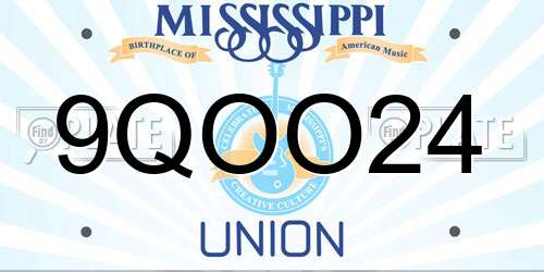 9QOO24 Mississippi License Plate