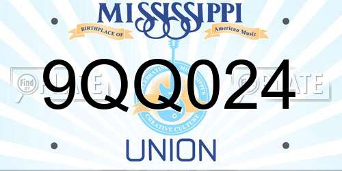 9QQ024 Mississippi License Plate