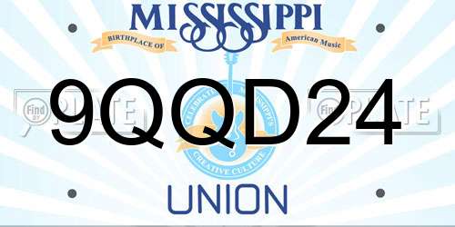 9QQD24 Mississippi License Plate