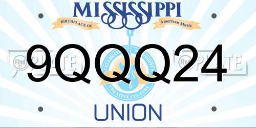 9QQQ24 Mississippi License Plate
