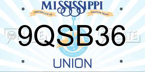 9QSB36 Mississippi License Plate