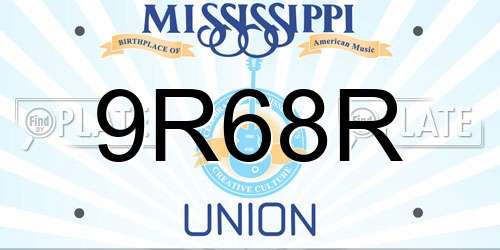9R68R Mississippi License Plate