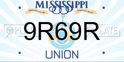9R69R Mississippi License Plate
