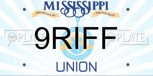 9RIFF Mississippi License Plate