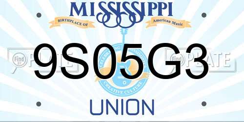 9S05G3 Mississippi License Plate
