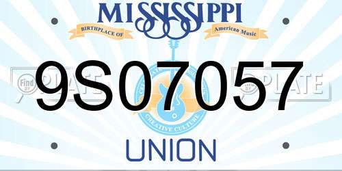 9S07057 Mississippi License Plate